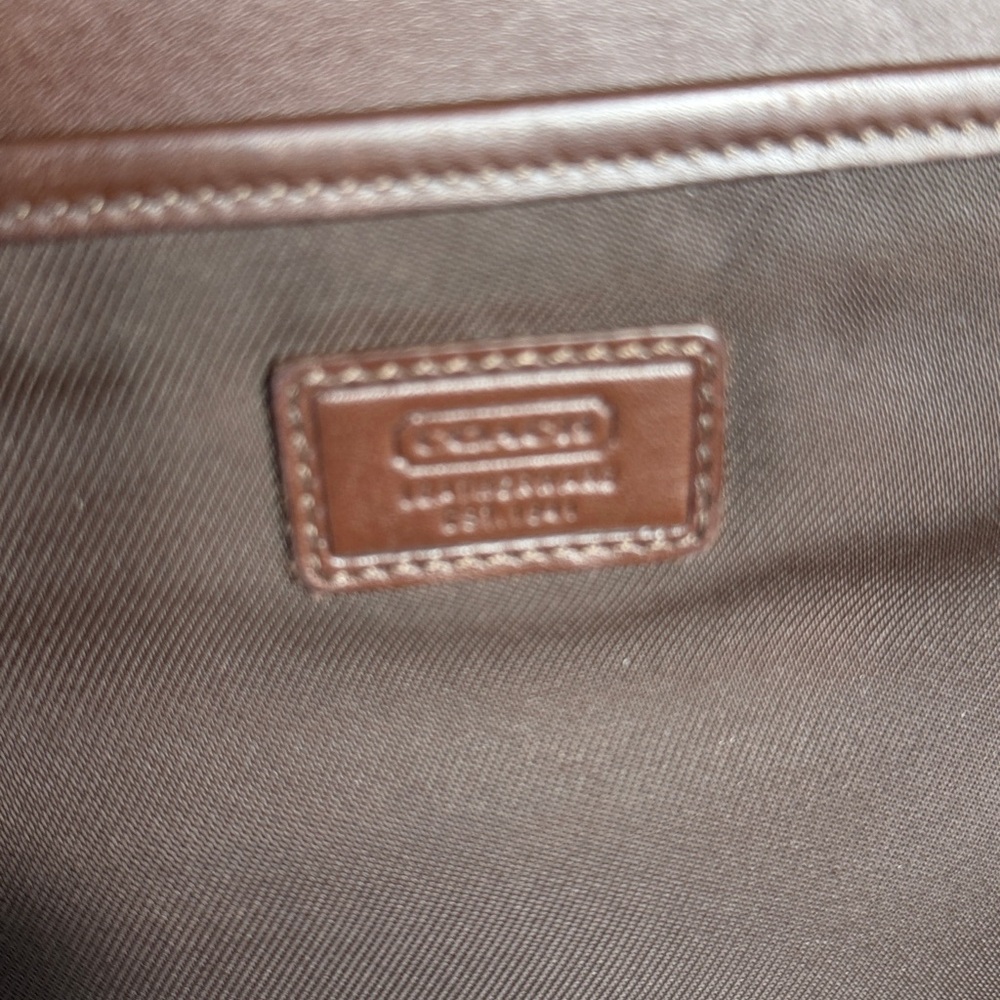 Vintage Coach Brown Leather & Nylon Unisex Briefcase Laptop Messenger Bag - Picture 3 of 16